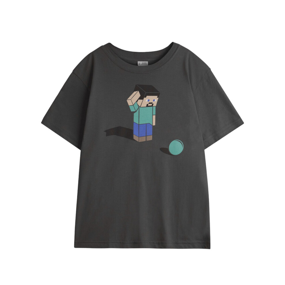 (5-6 Years, Black) Minecraft Childrens/Kids Confused T-Shirt