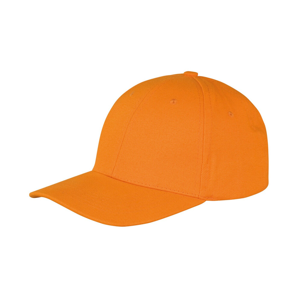 (One Size, Orange) Result Headwear Unisex Adult Memphis Brushed Cotton Cap