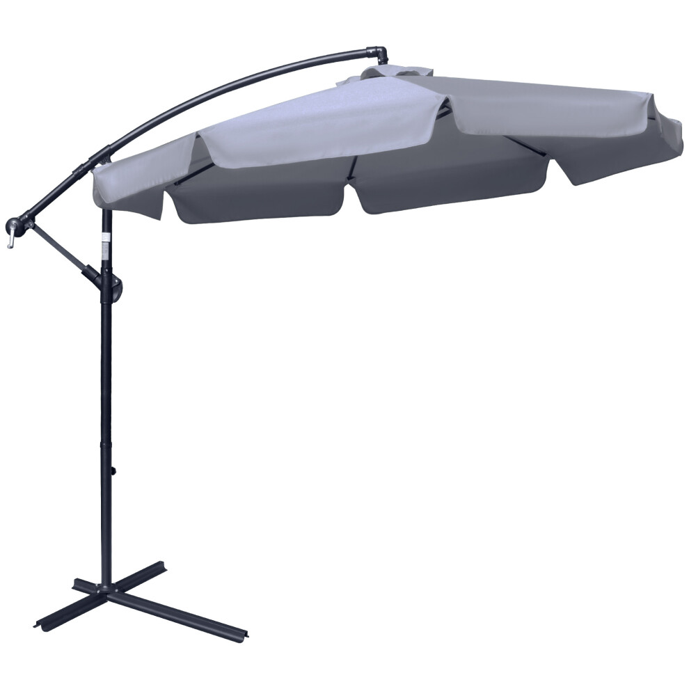 2.7m Garden Cantilever Banana Parasol Sun Shade With Crank