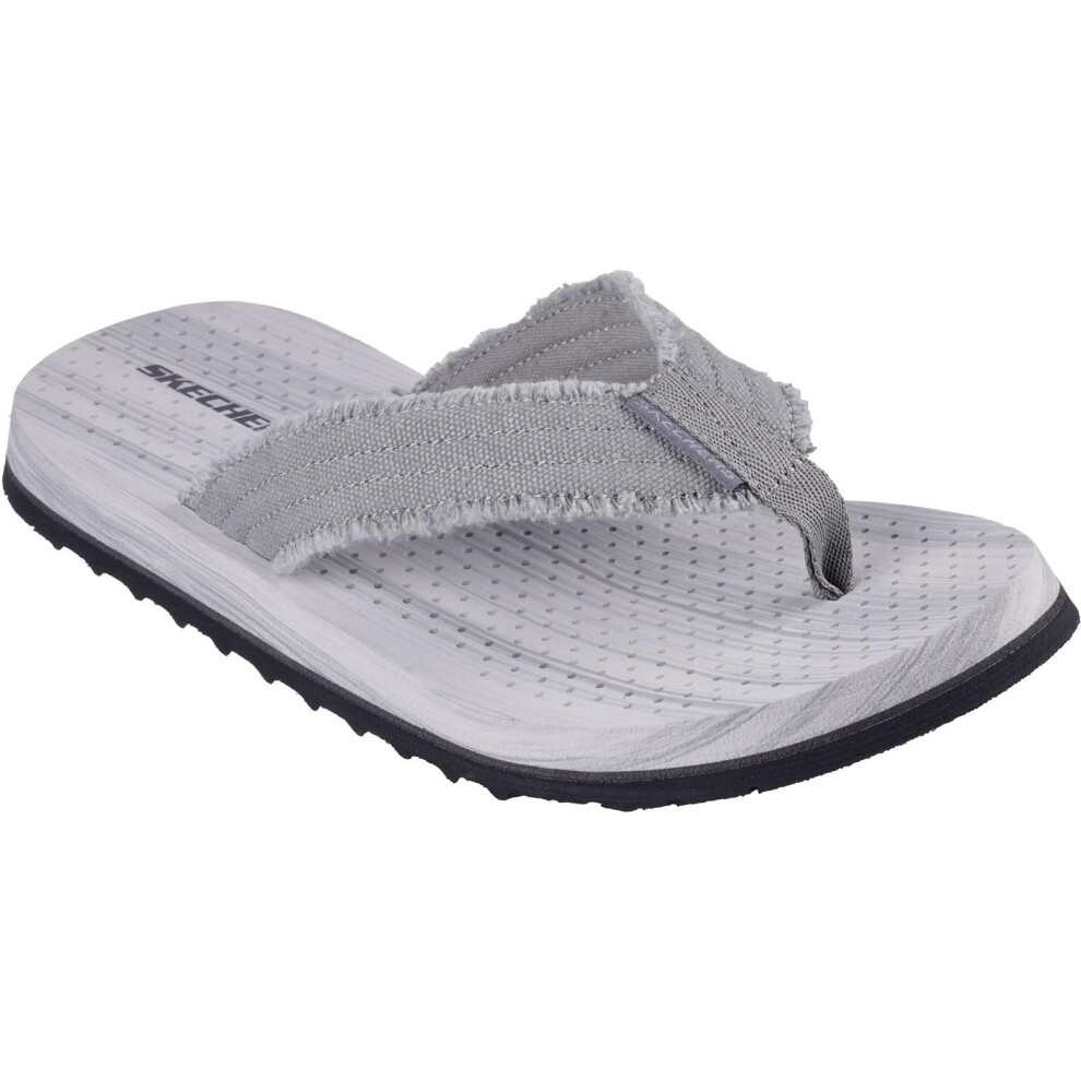 (12 UK, Grey) Skechers Mens Tantric Fritz Flip Flops