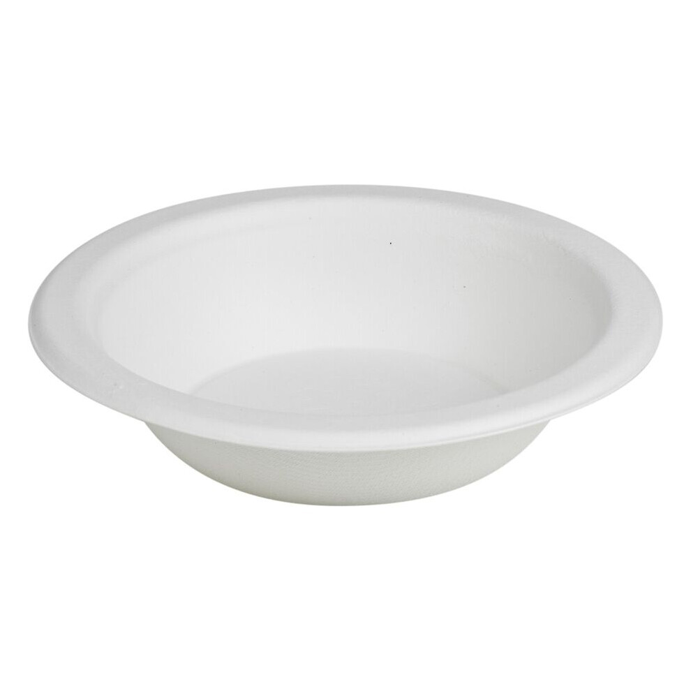 (50, 7" Bowls) White Disposable Paper Bowls Plates Biodegradable