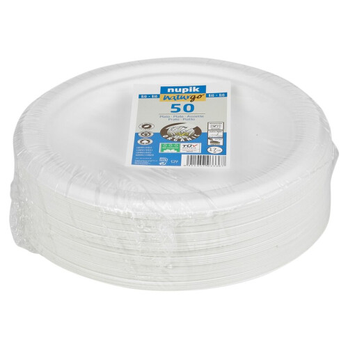 URBN Living (50, 7" Plates) White Disposable Paper Bowls Plates Biodegradable 2