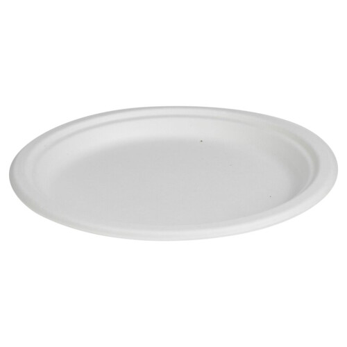 URBN Living (50, 9" Plates) White Disposable Paper Bowls Plates Biodegradable