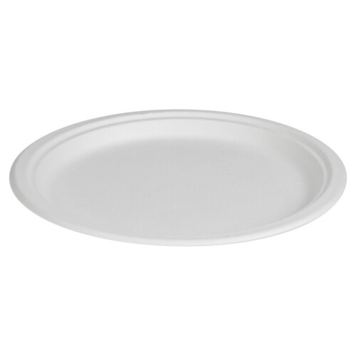 URBN Living (50, 10" Plates) White Disposable Paper Bowls Plates Biodegradable
