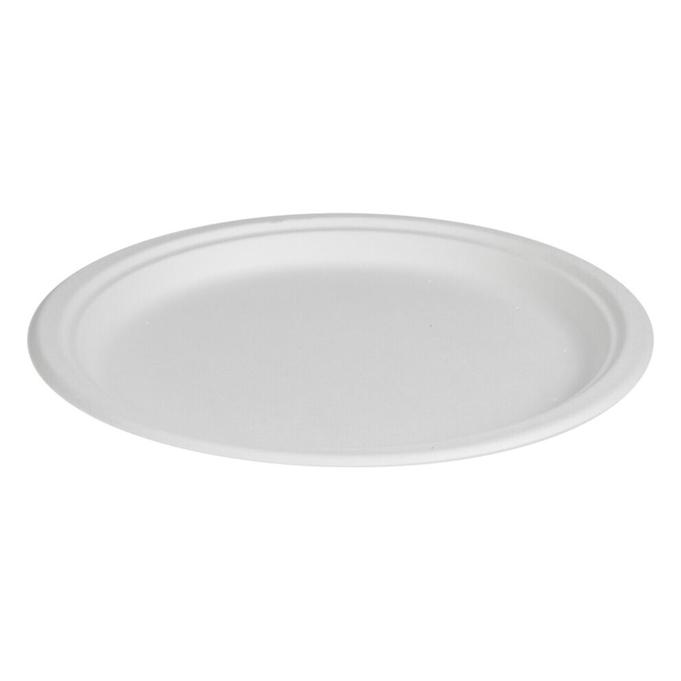 Urbn Living (50, 10" Plates) Disposable Paper Bowls Plates Biodegradable White