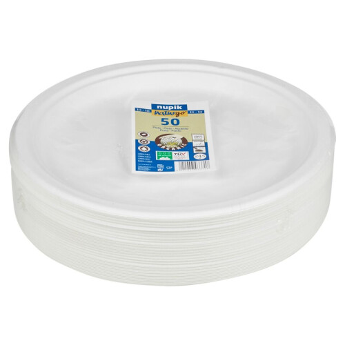 URBN Living (50, 10" Plates) White Disposable Paper Bowls Plates Biodegradable 2