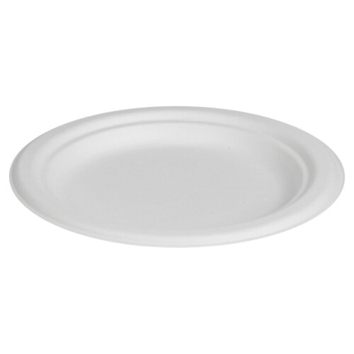 URBN Living (100, 7" Plates) White Disposable Paper Bowls Plates Biodegradable