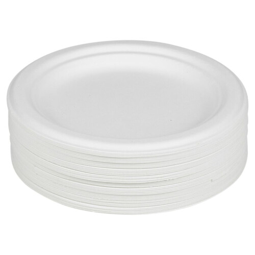 URBN Living (100, 7" Plates) White Disposable Paper Bowls Plates Biodegradable 2