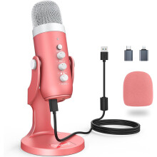 OPENED BOX NEVER USED zealsound USB Microphone, k66 Pink Podcast Mic for iPhone PC Android