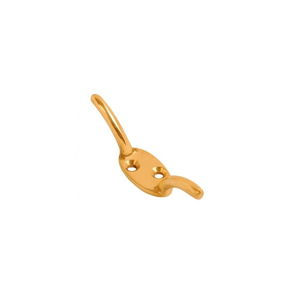 Cleat Hook 75Mm Polished Brass Pack Of 1 5057670022257