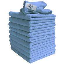 DCS Microfibre Cleaning Cloth, Blue, Pack of 10, Large Size:40x40cm. Super Soft Premium Streak Free Washable Cloth Duster for Mirrors, Car, Motorbike