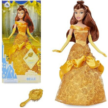 DISNEY STORE Official Princess Belle Classic Doll for Kids Beauty and the Beast 29cm/11Includes Evening Gloves and Brush Suitable for Ages 3+