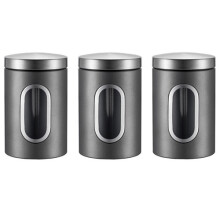 (Sliver grey) Kitchen Canister with Lid Airtight Storage Tea Coffee Sugar Canister Food Storage