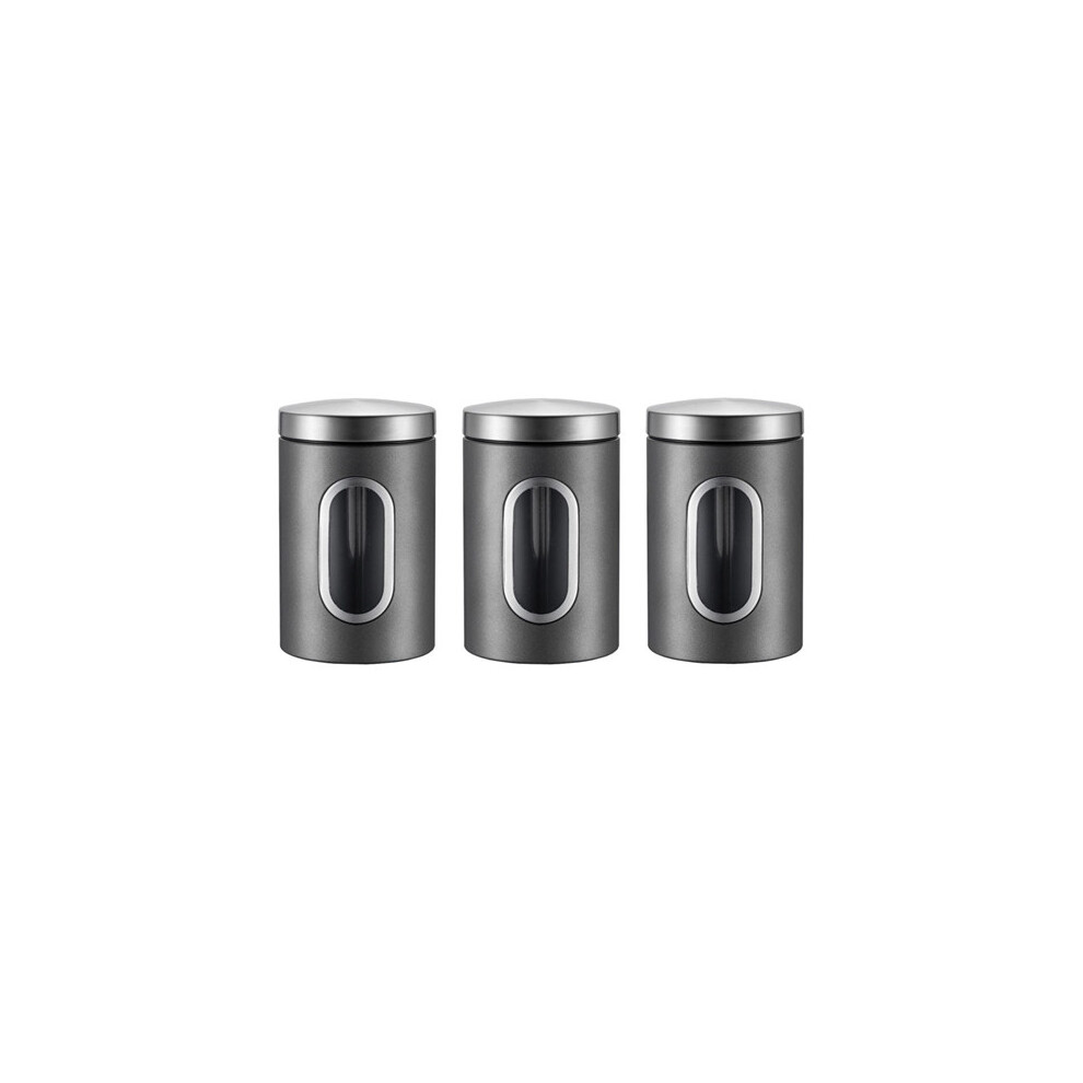 (Sliver grey) Kitchen Canister with Lid Airtight Storage Tea Coffee Sugar Canister Food Storage
