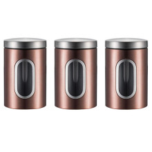 (Bronze) Kitchen Canister with Lid Airtight Storage Tea Coffee Sugar Canister Food Storage