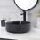 Living And Home Round Black Ceramic Countertop Basin Bathroom Sink W 360 mm 2