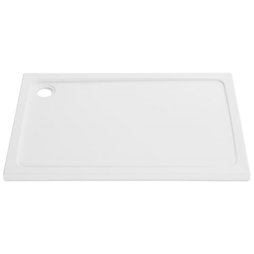 Small White Shower Tray Low Profile Rectangle 900 x 760 and Fast Flow Waste 1