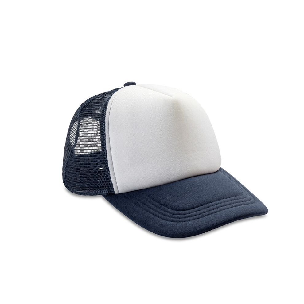 (One Size, Navy/White) Result Core Half Mesh Truckers Cap