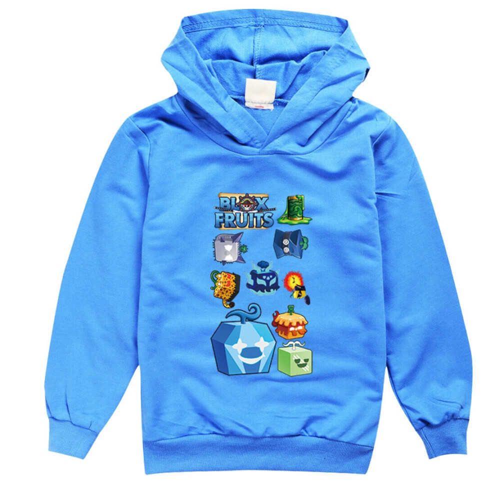 (Blue, 11-12 Years) blox fruits Boys Girls Kids Hoodies Jacket Sweatshirt T-Shirt Age 3-13 Years