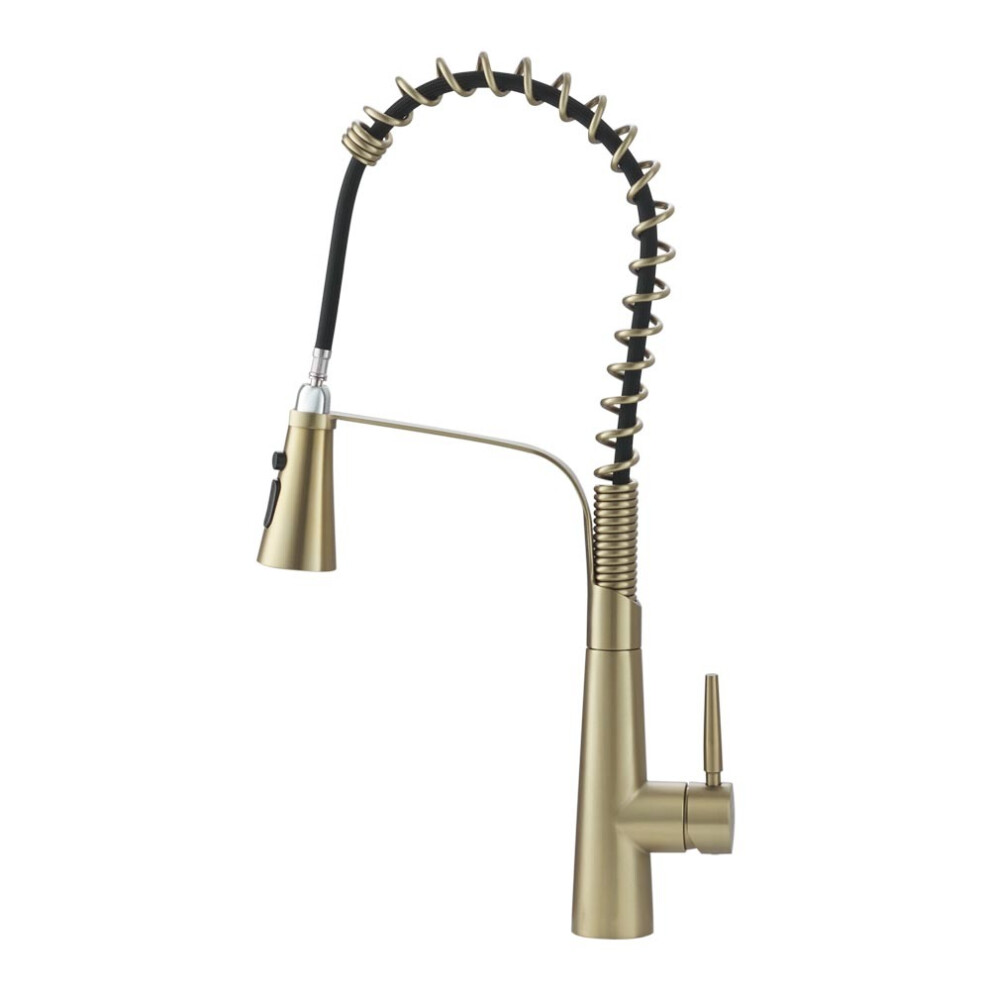 (Gold) Pre-rinse Pull Down Kitchen Faucet