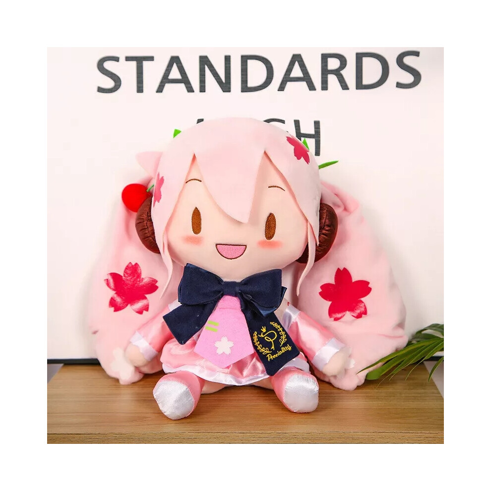 (PINK, 32cm) Anime Hatsune Miku Plush Toy Kawaii Miku Soft Stuffed Doll Pillow Birthday Gifts