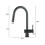 Living And Home Kitchen Sink Mixer Tap with Pull Down Sprayer Matte Black, Single Handle High Arc Pull Out Kitchen Taps 6