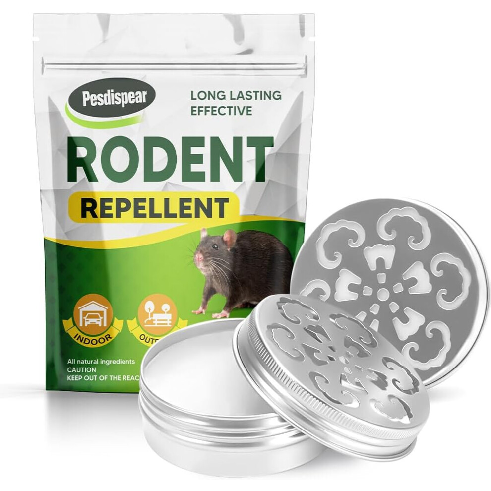 Pesdispear Rat Repellent Balm, Mouse Repellent for Car Engines Mice Repellent More Humane Mouse Trap and Ultrasonic Rodent Repellent Packs 2
