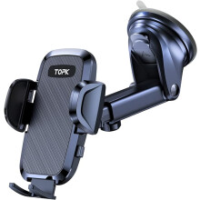 TOPK Car Phone Holder Phone Holder for Cars Dashboard/Windscreen Adjustable 360° Rotation Strong Car Phone Mount for All 4.7 to 6.8 inch Smartphones