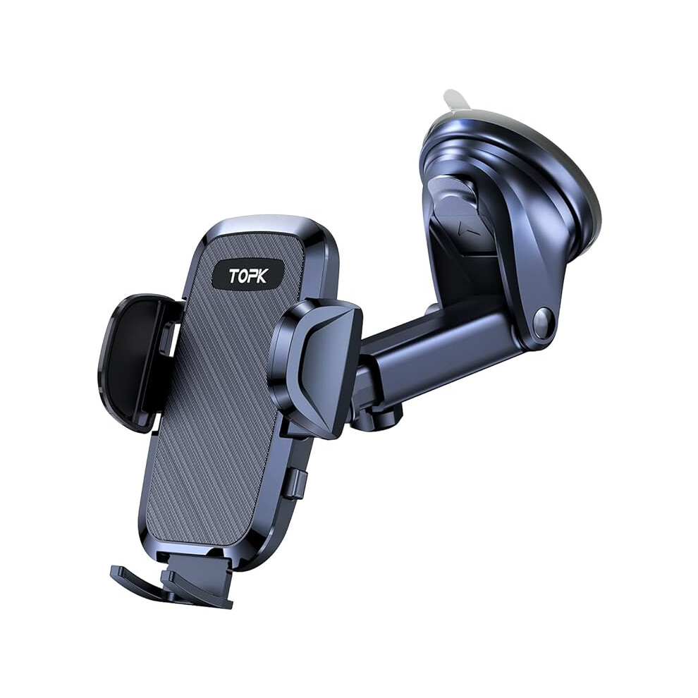 Topk Car Phone Holder Phone Holder For Cars Dashboard/Windscreen Adjustable 360° Rotation Strong Car Phone Mount For All 4.7 To 6.8 Inch Smartphones