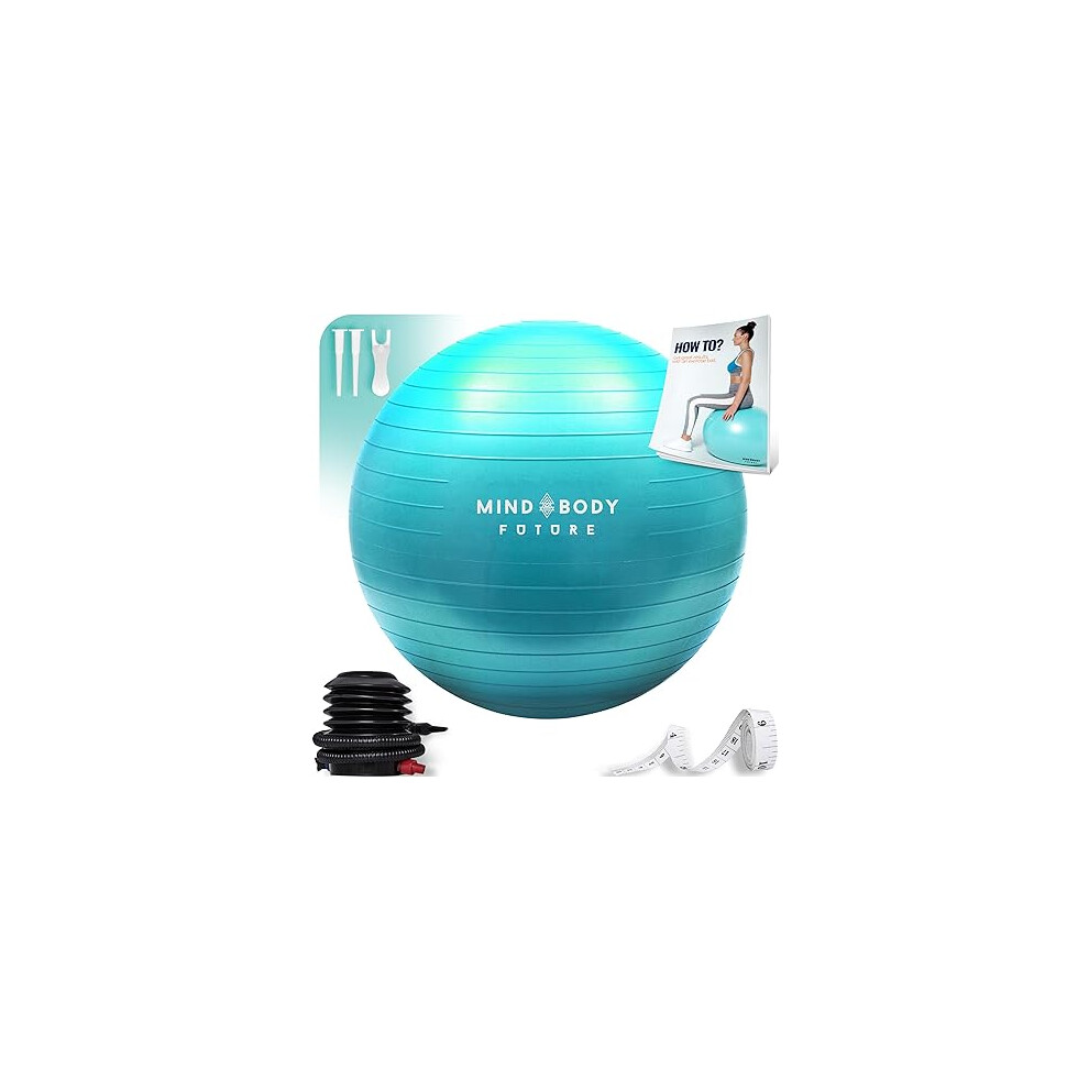 Mind Body Future Exercise Ball Chair Yoga Ball & Stability Ring For Pregnancy Balance Pilates for Office Gym Home Anti-Burst Anti-Slip 55cm 65cm 75cm