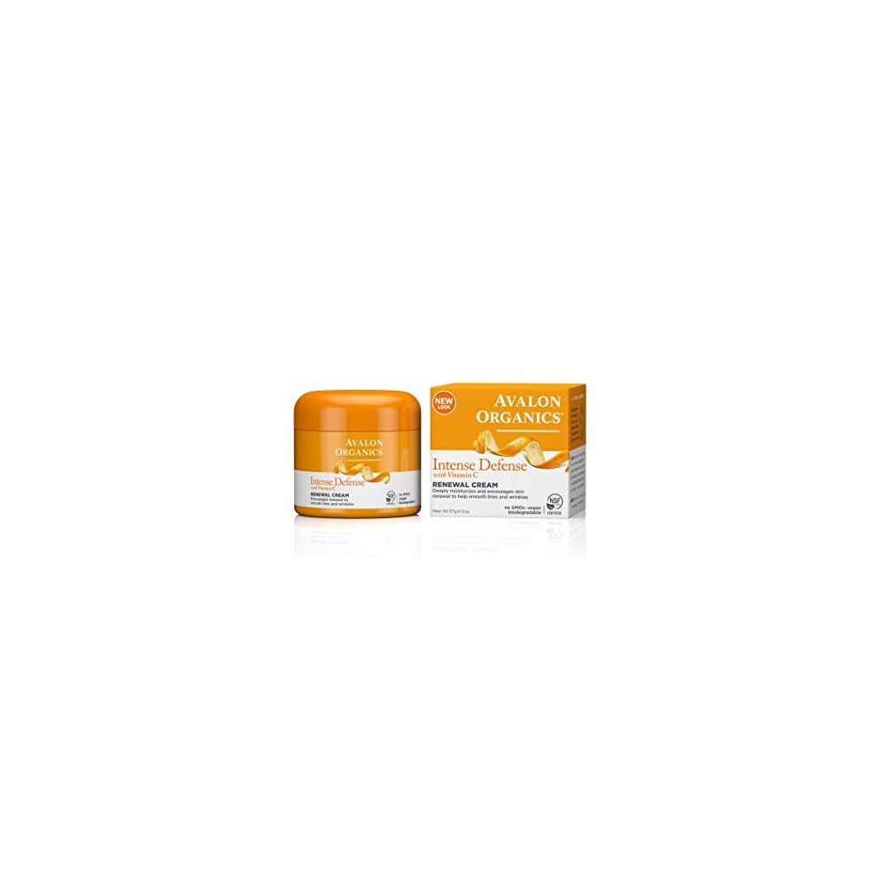 Avalon Organics Vitamin C Renewal Creme, 2 oz - Nourishing Facial Cream for Brightening and Firming