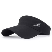 (Black) Extra Long Sun Visor Headband Cap Unisex Men Women Sports Adjustable Tennis Golf