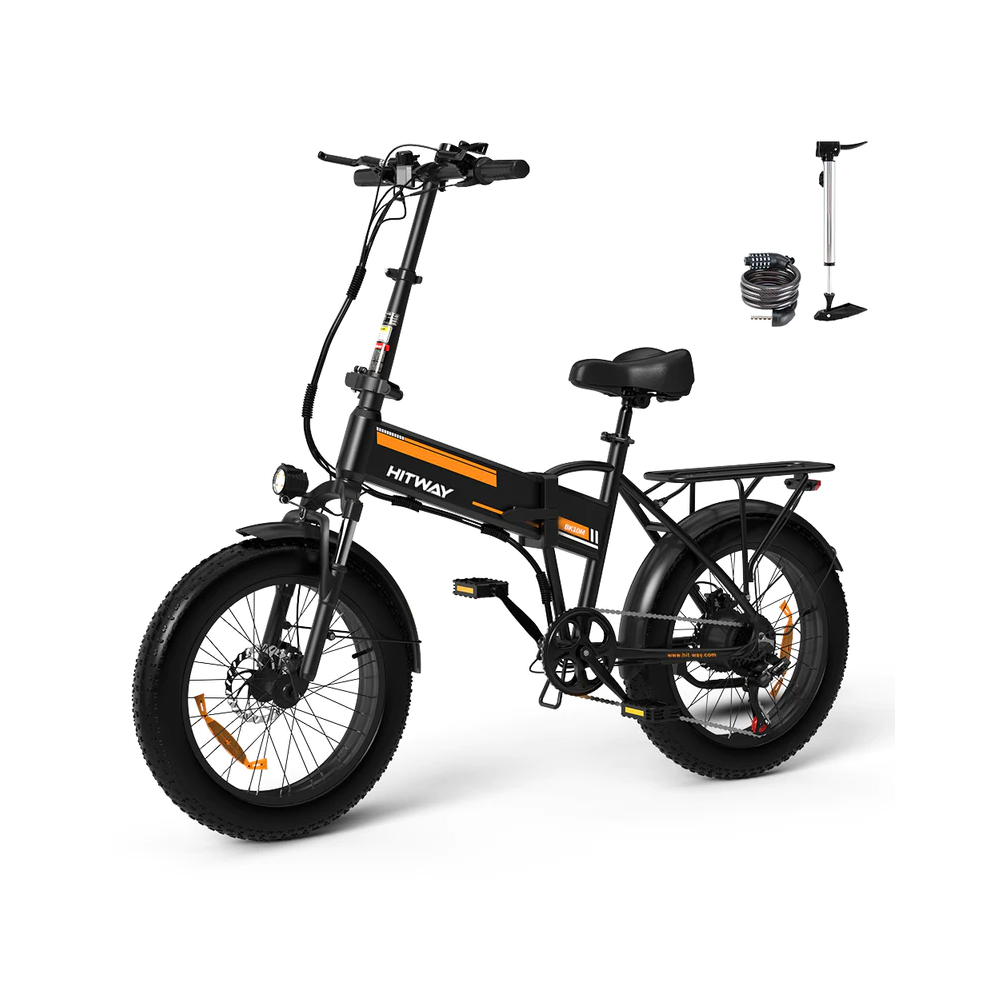 HITWAY E-Bike BK10 Folding Electric Bike 250W, 20'Fat Tire 35-90km