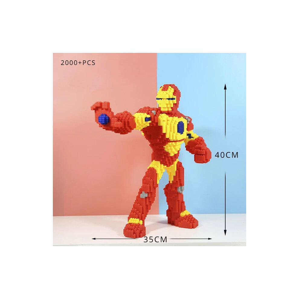 (IRON MAN) Lego Style Super Hero Building Brick Action Figure Captain America Iron Man Spiderman