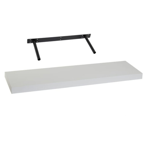 (White) 80cm Floating Shelf With Bracke, Hanging Wall Shelves