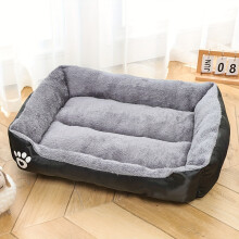 (Black, XL 78.74X59.94cm)) Plush Dog Bed in Multiple Sizes - Soft Polyester Fiber Rectangle Pet Mat with Paw