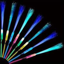 (12pcs/random Color) LED Light Up Fiber Optic Glow Sticks, Multi-Color Festive Party Flashing Baton Wand