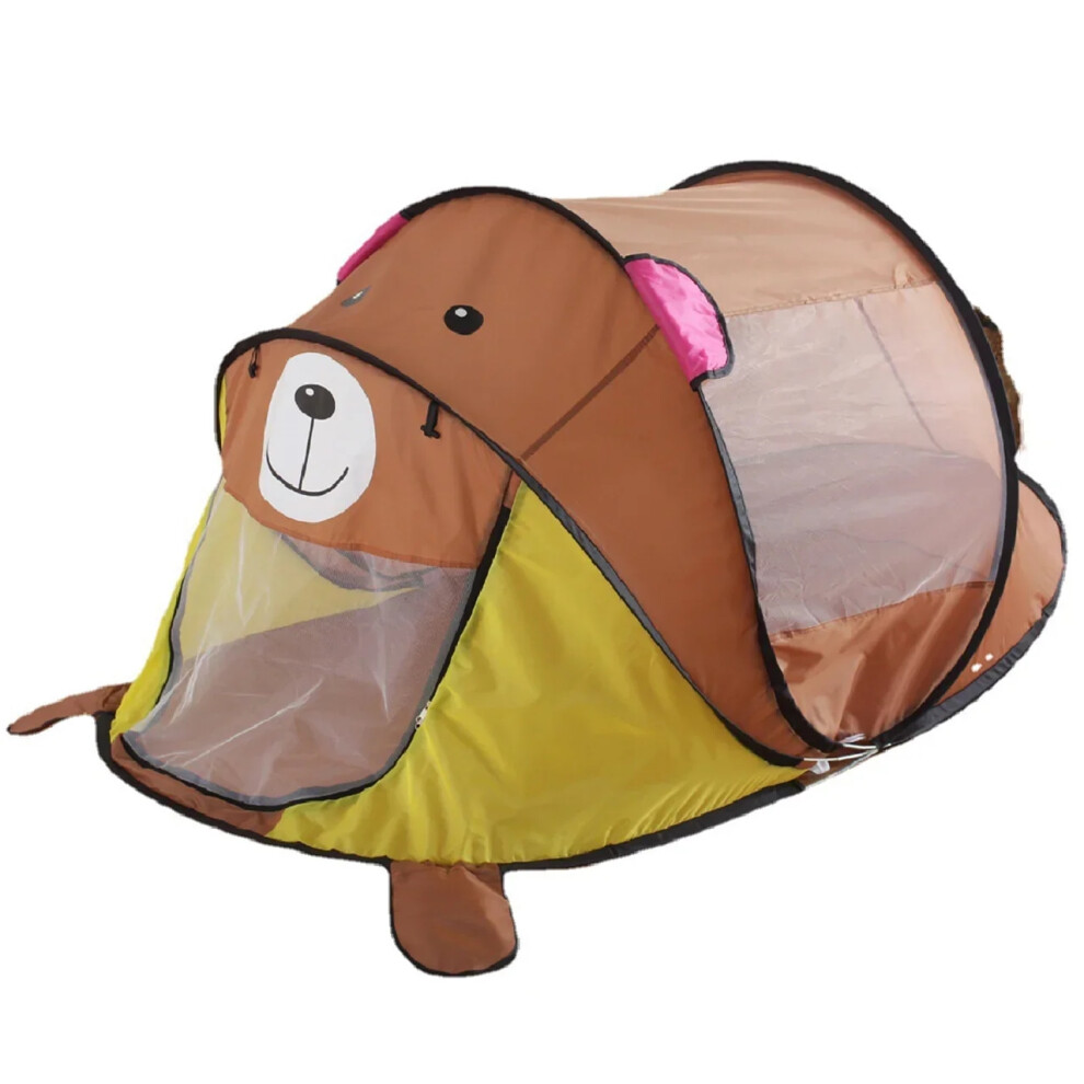 (gray Bear) Portable Tiger kids Tent Cartoon Animal Children Play House Outdoors Pop Up Toy-image-OPC-PDYQJ59-NEW