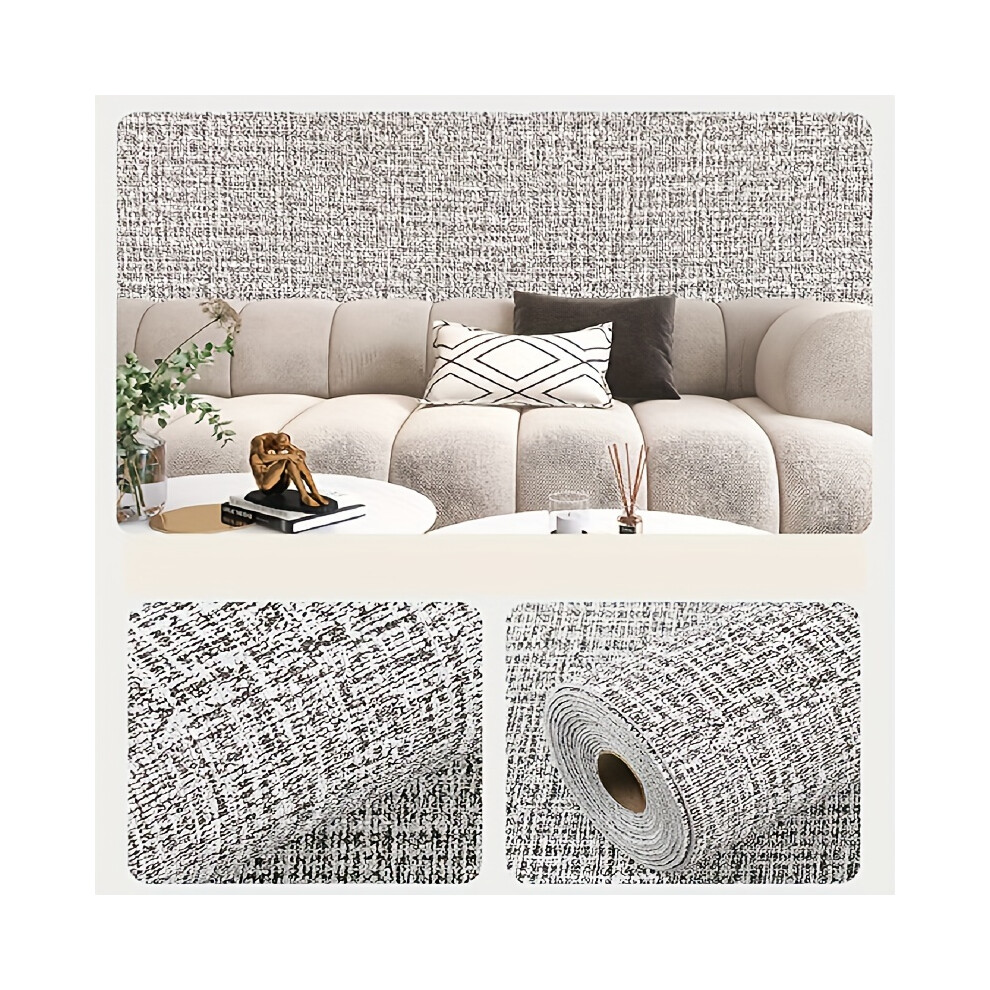 (Linen Grey, 280cm * 50cm) 1 roll 3D Self-Adhesive Wallpaper for Heat Insulation and Waterproofing - Removable