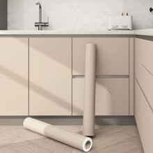 (Milk Tea Color, 60CM*5M) 1 Roll Self-Adhesive Thickened Wallpaper, Solid Color, Moisture-Proof Waterproof Wall Sticker