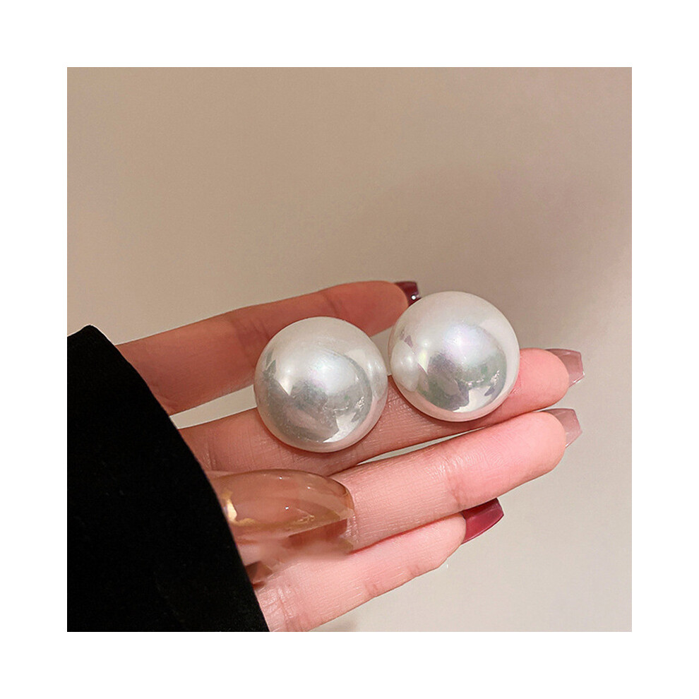 (39# Silver Needle-White Circle Pearl) Silver Needle French Baroque Pearl Flower Tassel Earrings Fashionable Versatile Earrings Temperament Light Luxu