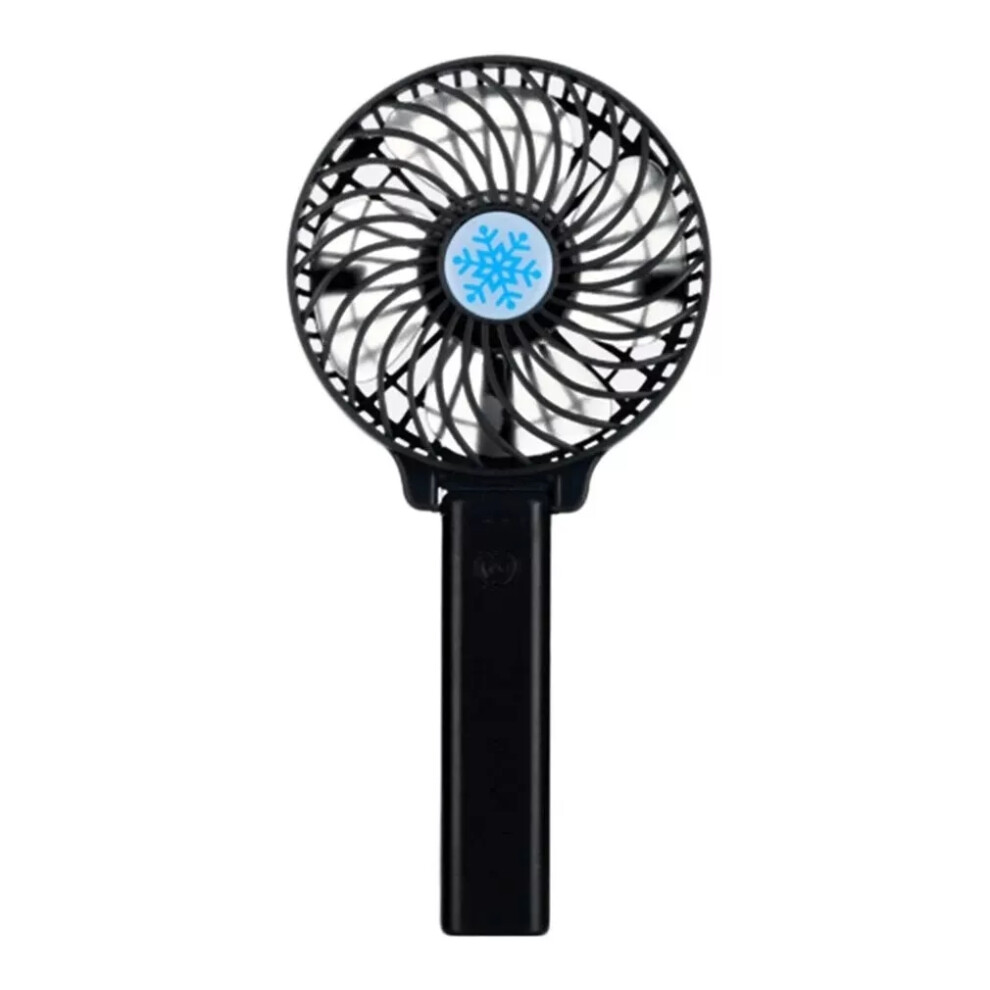 (Black) Mini Hand Held Fan Portable Folding Desk Fan Cooler Cooling USB Rechargeable Fan