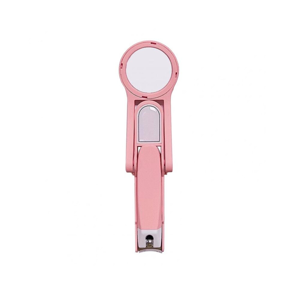 Pink (Pink) Nail Clipper With Magnifying Glass Nail Cutting Clippers Anti-Splash Design Nail Scissors For Elderly