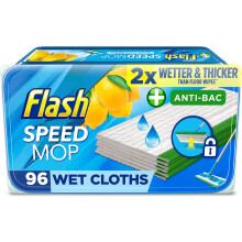 Flash Speedmop Wet Cloth Refills Floor Cleaner Lemon Anti-Bac, 96 Wipes (24 x 4)
