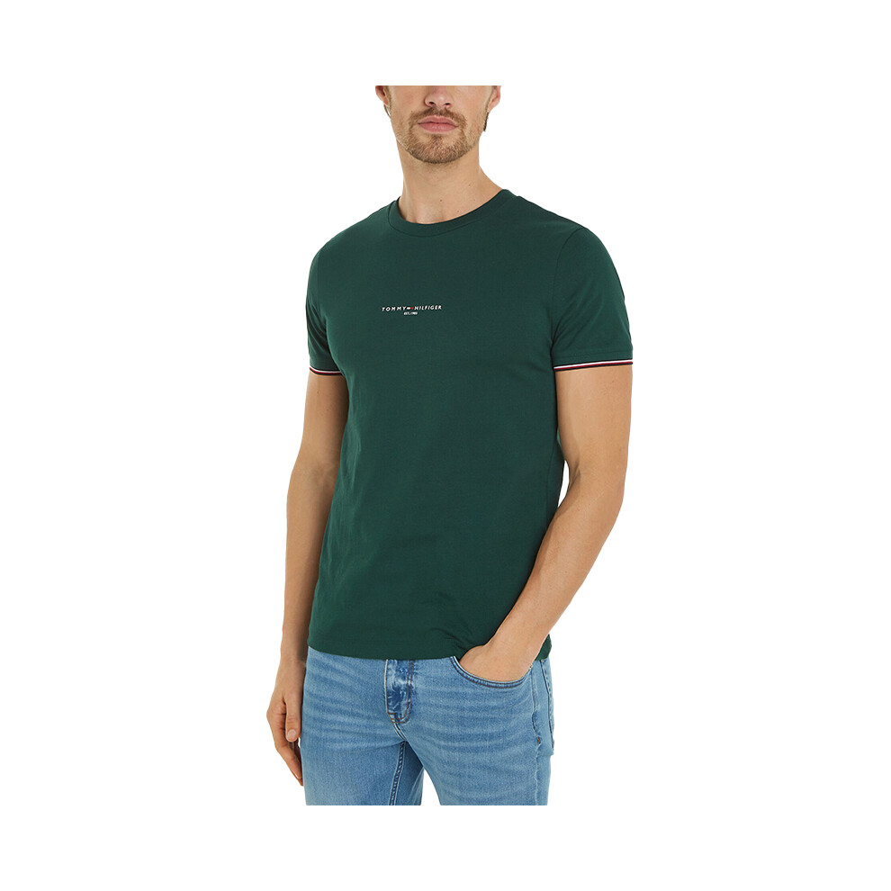 Tommy Hilfiger (, M) 32584 Mens T Shirts Tipped Logo Green