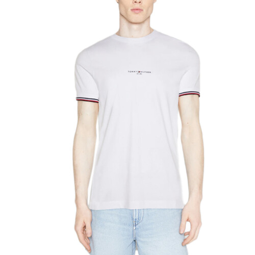 (White, 2XL) Tommy Hilfiger 32584 Mens T Shirts Tipped Logo