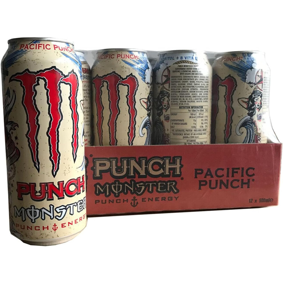 Monster Energy (Pack Of 6) Monster Pacific Punch Energy Drink 500Ml