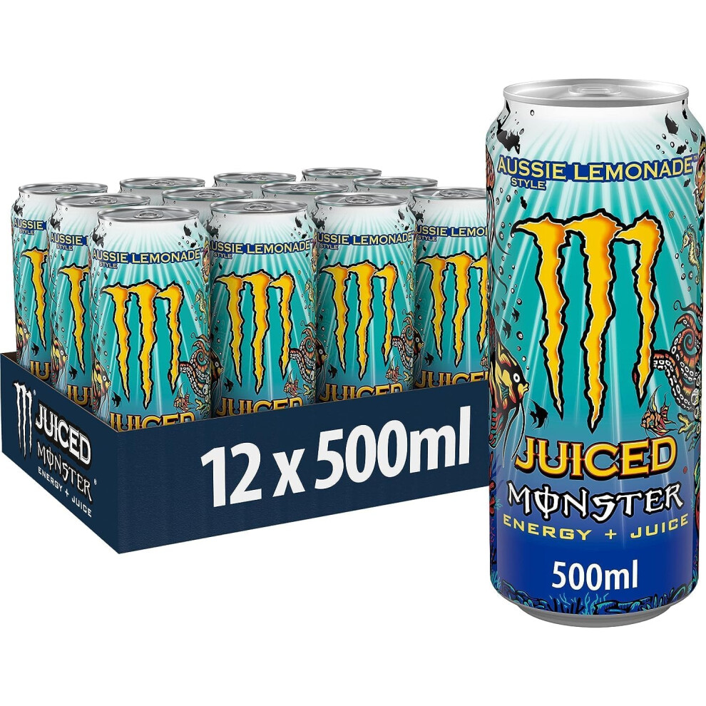 Kidzbuzz (Pack Of 12) Monster Energy Juiced Aussie Style Lemonade 500Ml