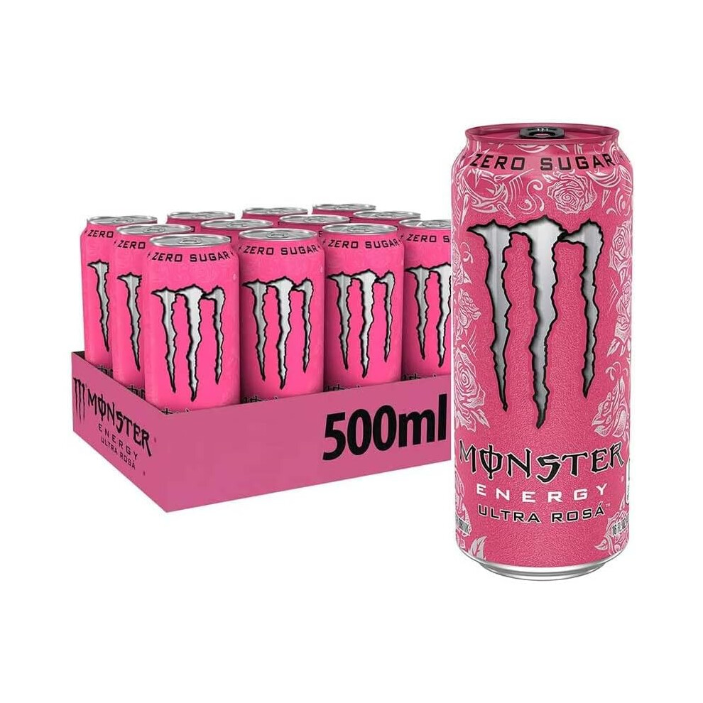 ( Pack Of 12) Monster Energy Ultra Rosa Energy Drink 500ml