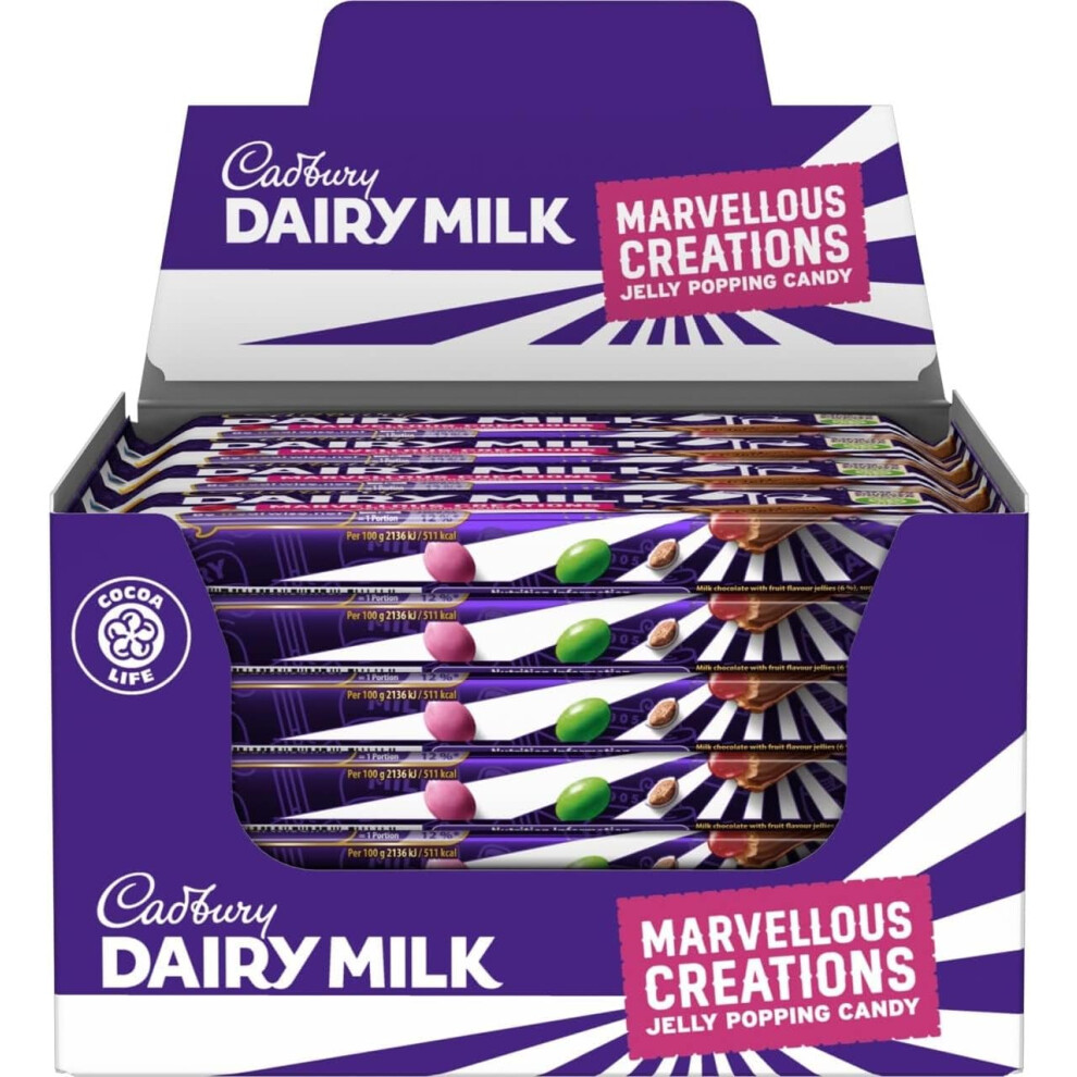 (Pack Of 12) Dairy Milk Marvellous  Jelly Popping Candy Bar 47g